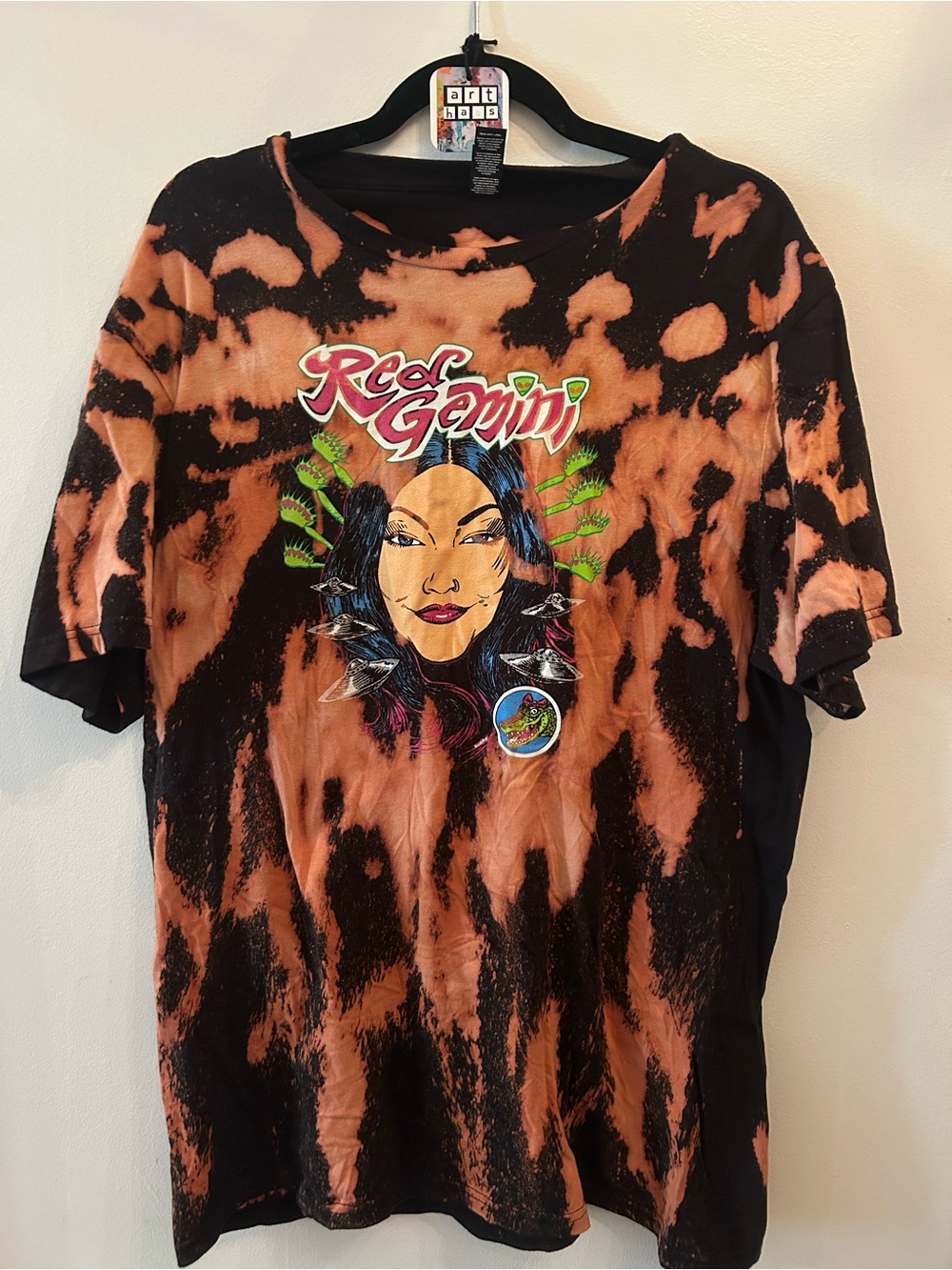 Limited Edition Red Gemini Tie-Dye Graphic Tee by PUNK artist Chris Shary